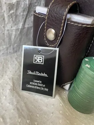 Renato Balestra - Vintage Poker Set - Kaarten - Chips - Kunstleer