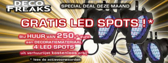 GRATIS SPOTS OF BEAMER BIJ DECORATIE HUUR