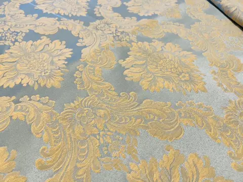 Mooie San Leucio stof - 2 x 2,70 x 1,40 meter - (2) - Hars/polyester, Katoen, Zijde - 21e eeuw