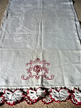 Kwaliteit stoffen damast handdoeken Art Nouveau (4) - Linnen - 1900-1920