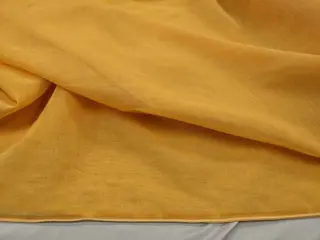 Groot geel linnen draadgordijn met lood 600 x 300 cm - Linnen en polyester - 21e eeuw