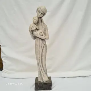 50 cm - Maria en kindje Jezus - 3.3 Kilo - Steen/Graniet