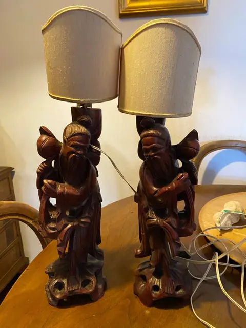 Bureaulamp (2) - Hout, Ebbenhout