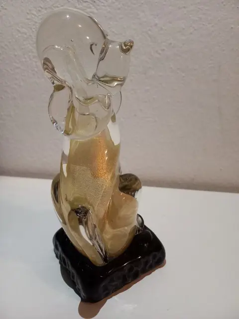 Archimede Seguso, Attr. - Glazen object - Bladgoud, Glas