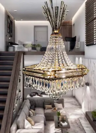 Kroonluchter - Brons, Glas