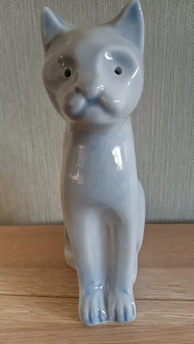 Yves Mohy - Virebent - Art deco zittende kat (1) - Art Deco - serviesgoed