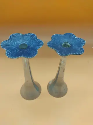 paar kandelaars (2) - Verzilverd