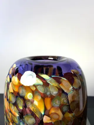 Maxence Parot - Enkele vaas paars transparant en kleuren 27cm - Glas