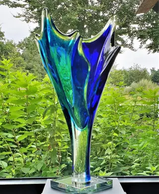 Viz Glass Studio - Blue Bird - Vase (H. 48 cm / 5 kg) - Glas