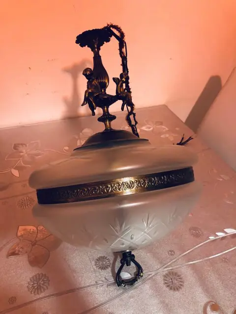 Lamp (1) - Glas, Messing