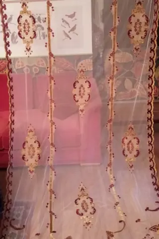 Paar gordijnen - 300 x 140 cm (2) - Tule en fluweel - 21e eeuw