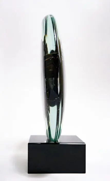 Romano Donà, attr. - Abstracte sculptuur op sokkel - Aventurijn, Glas