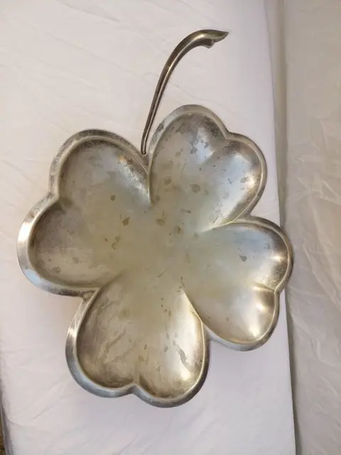 Middelpunt, Fruitschaal - Art Deco - Tin, Zilver gelamineerd