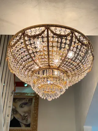 Lujosa Lámpara de Diseño Chapado en Oro - CristalSwaroski- Estilo Victoriana - Kroonluchter, Plafondlamp - Brons (verguld/verzilverd/gepatineerd/koud geschilderd), Kristal