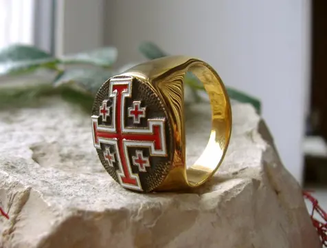 A.J.S. - Ring - Hypoallergeen kruis van Jeruzalem