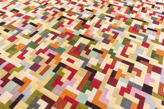 5.00 x 1.40 meter!! Gobelin-stof Jacquard Tetris Mania - Katoen, ander - Eind 20e eeuw