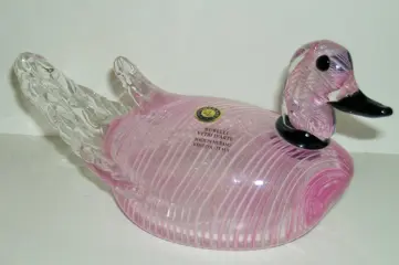 Paolo Rubelli - Rubelli Vetri d'Arte - Geblazen filigraan glazen eend. Murano's glas - Glas