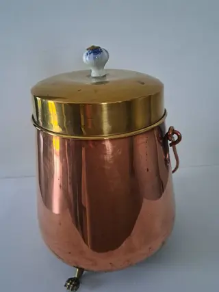 Prachtig antieke koperen doofpot met delft kenmerk (1) - Koper