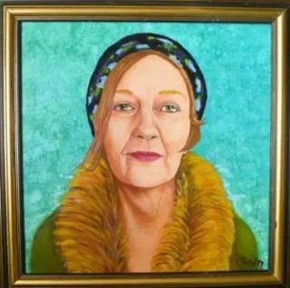 Portret schilderij in olieverf.voorbeeld verkocht