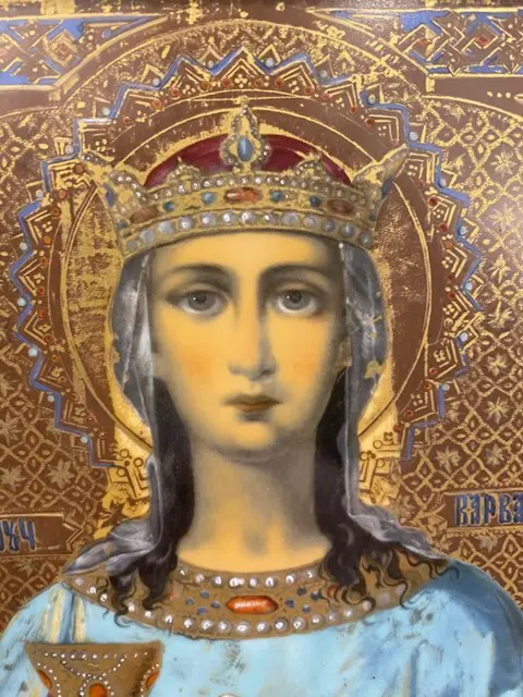 Icoon, Sint-Barbara - Porselein