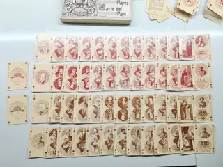 Kunstuitgave van drie pakken papieren van de pausen, portretten, legendes en data - Grimaud - Papier
