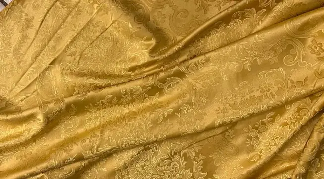 500 x 130 cm - luxe en antieke Goud San Leucio damaststof Franse Rococo stijl - Rococo stijl - Hars/polyester, Karton, Satijn - 21e eeuw