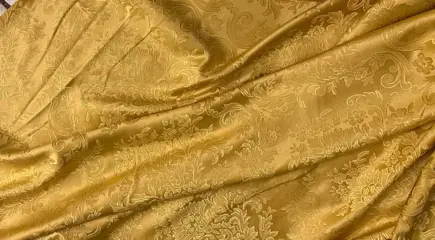 500 x 130 cm - luxe en antieke Goud San Leucio damaststof Franse Rococo stijl - Rococo stijl - Hars/polyester, Karton, Satijn - 21e eeuw