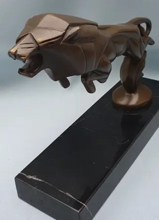 Naar Casimir Brau - Sculpture - Leeuw (1) - Brons