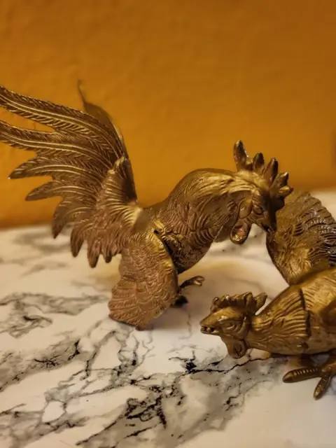 Messing vechthanen (2) - Art Deco - Messing