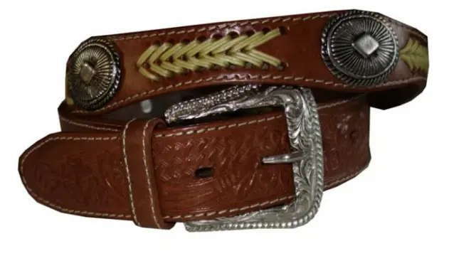Sier riemen, leren riemen, western riemen, biker riemen