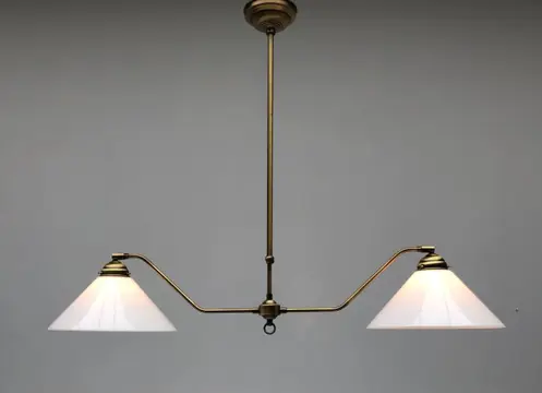 Lumi - Grote Dubbele Hanglamp - Glas, Messing