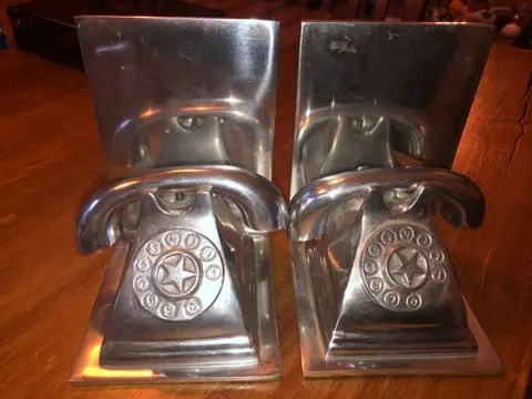 vintage boekensteunen - Art Deco - Aluminium