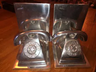 vintage boekensteunen - Art Deco - Aluminium