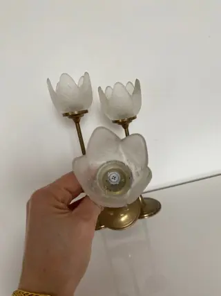 Kandelaar (3) - Glas, Messing