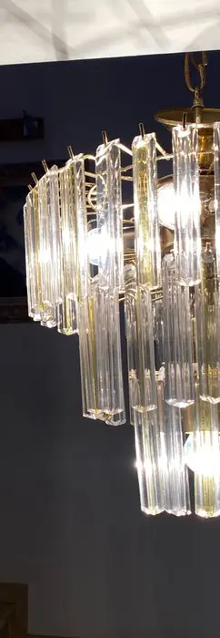 Plafondlamp met kristallen staven (1) - Transparante kristallen staven en siroop - 05 Spotlights