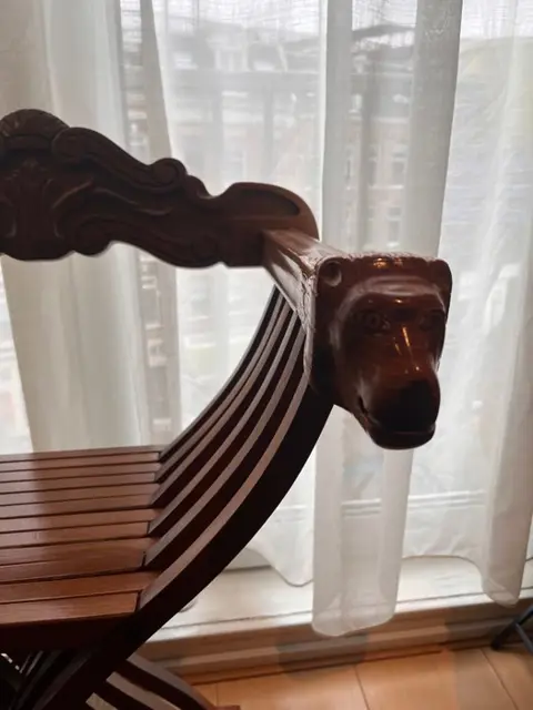 Vintage Italian Savonarola Chair - Fauteuil (1) - Hout