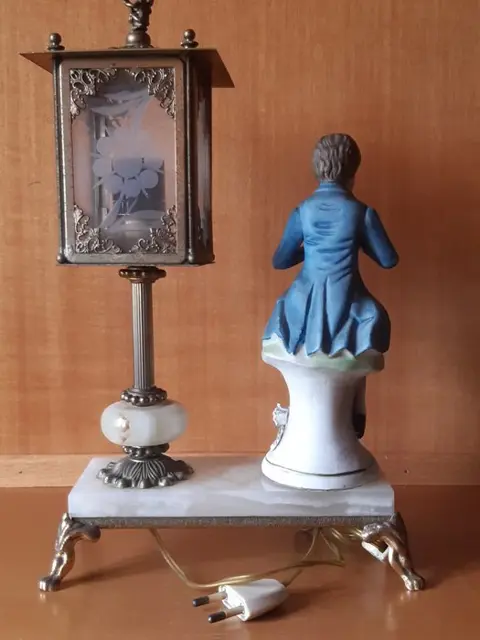 ESKAF - Tafellamp (1) - Keramiek, Kristal, Messing