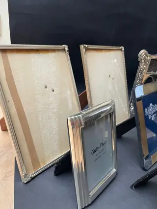 vintage fotolijsten (9) - Fluweel, Glas, Verzilverd