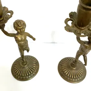 Kandelaar (2) - Brons (verguld/verzilverd/gepatineerd/koud geschilderd)