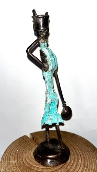 Abdoulaye Derme - Bronzen beeld - 25,5 cm - Brons