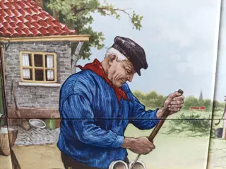 J.C. v.Hunnik- Hollands dienbladmet 6 tegels - Hout, tegels