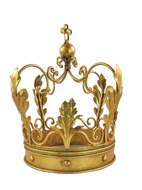 Mooie decoratieve kroon - 28 cm - Messing