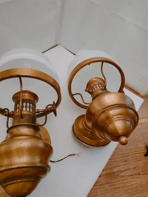 Muurlamp (2) - Art Deco - Messing