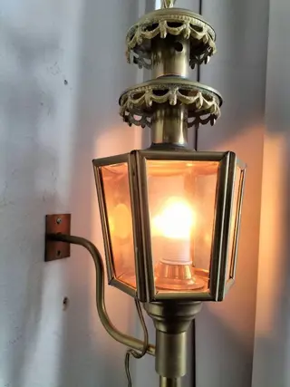 Messing KOETSKLOK (1) - Glas, Messing