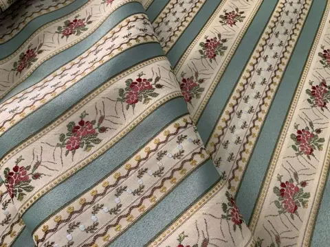 5.00x1.40 Meter Precious San Leucio damaststof in satijn en katoen (1) - Hars/polyester, Zijde - 21e eeuw