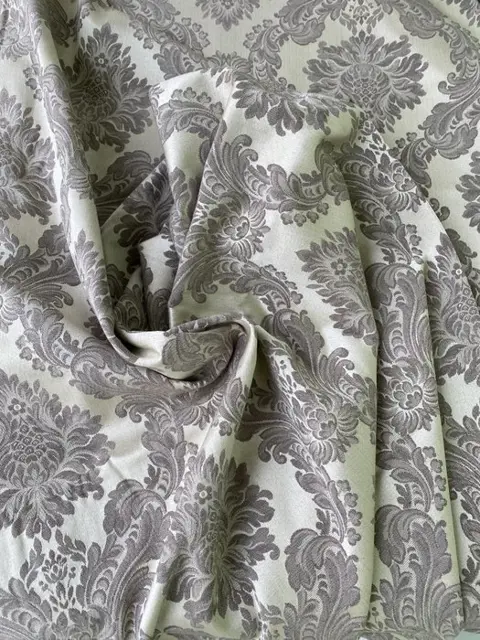 San Leucio damaststof 280 x 270 cm in duifgrijze tinten - zijde mix - Tweede helft 20e eeuw