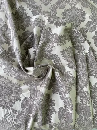 San Leucio damaststof 280 x 270 cm in duifgrijze tinten - zijde mix - Tweede helft 20e eeuw