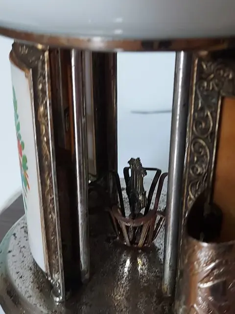 REUGE - Muziekdoos (1) - Art Deco - Brons, Glas, Zilver gelamineerd