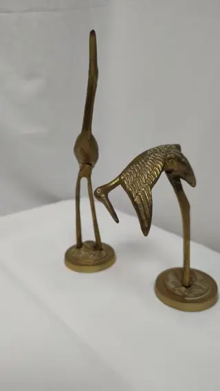 vintage Koppel kraanvogels (2) - Messing