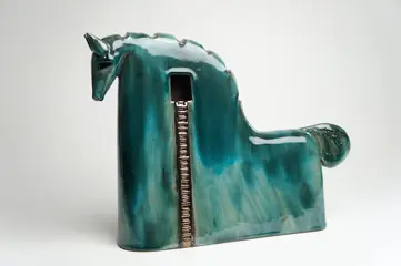 Urszula Despet - Turkoois paard van Troje (31 cm) - Keramiek
